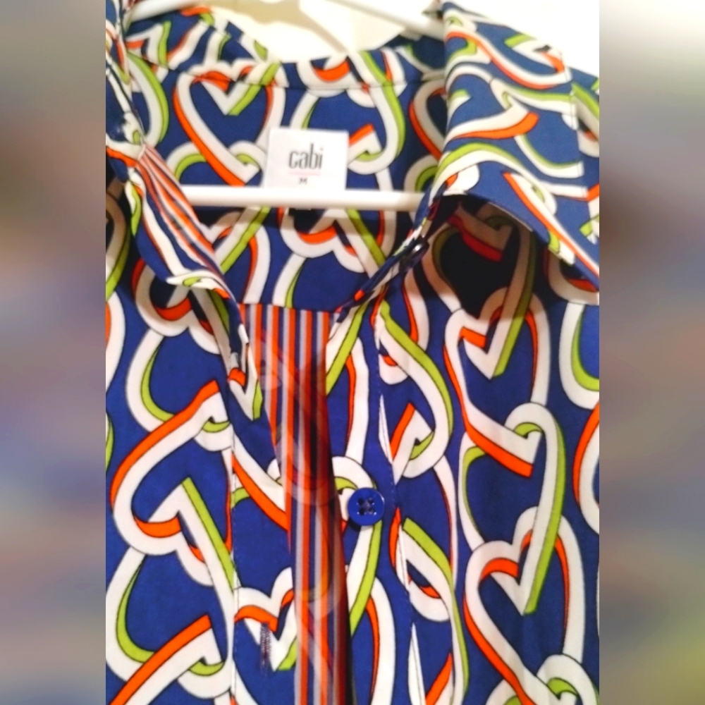 Cabi- Collared Button Front Heart Link Sleeveless… - image 6